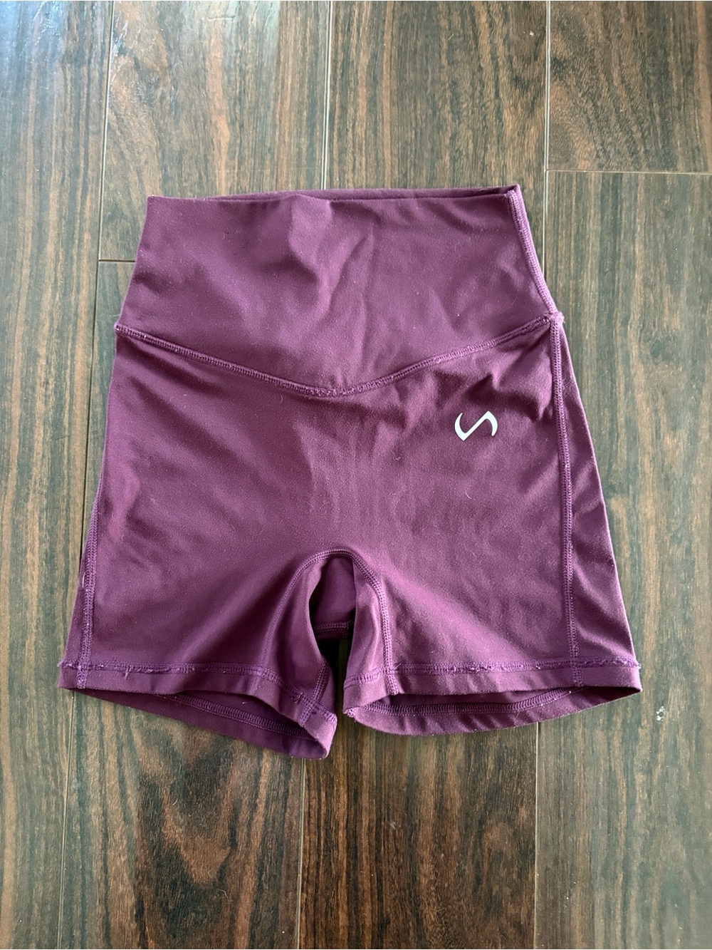 TLF Apparel High-Waist Tempo Shorts in Plum Color XS